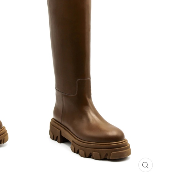 PERNI 07 CHOCOLATE LEATHER COMBAT BOOTS - Picture 4 of 4